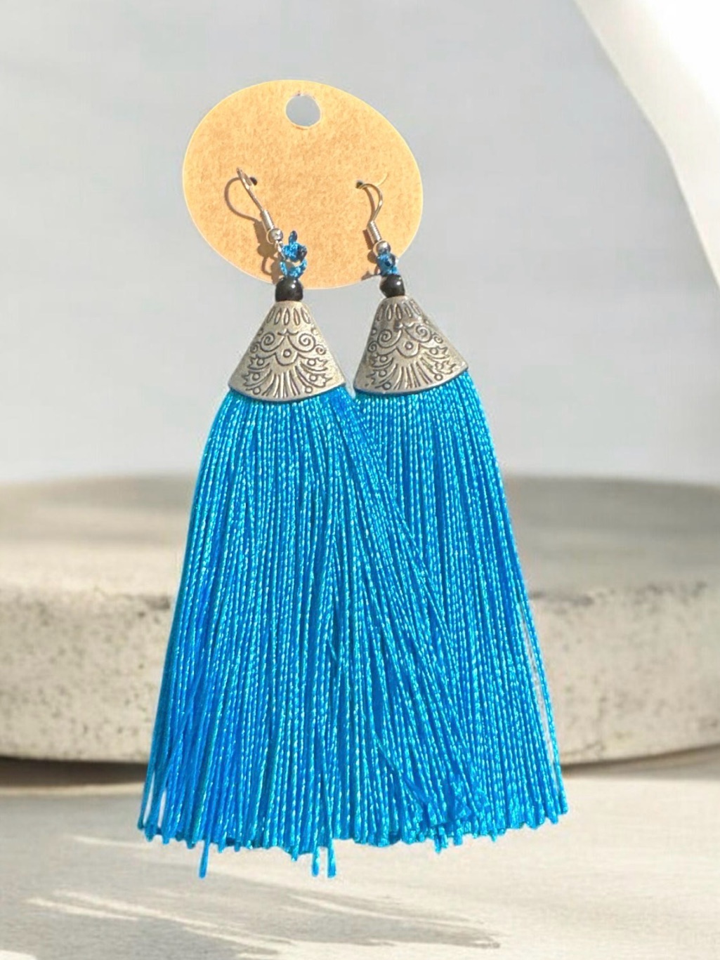 Blue Tassel Drop Earrings  Brand 500